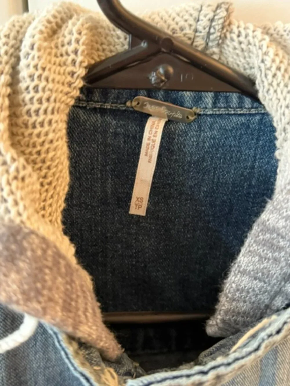Free People Jean Jacket with Heather Gray Sleeves